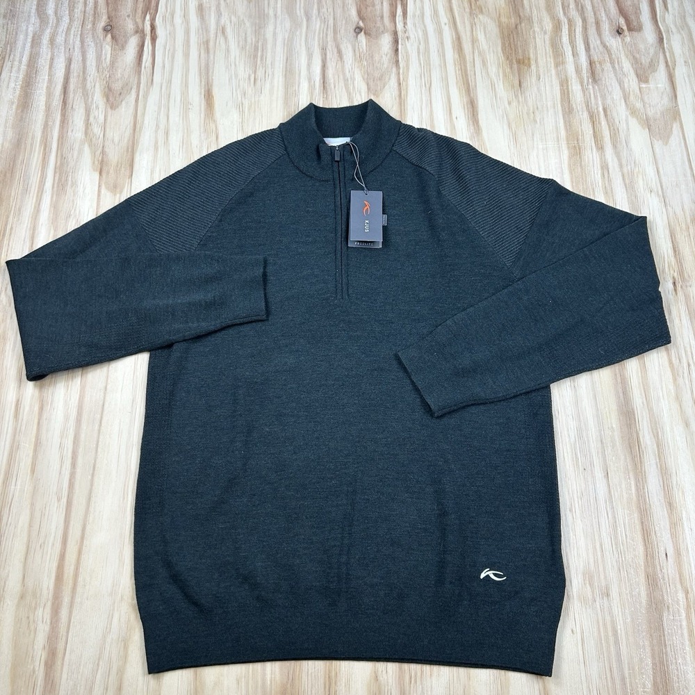 KJUS KULM Mens 54 XL Half Zip Merino Wool Pullover Sweater Green $279 NEW